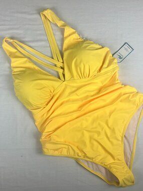 You Di An NWT One Piece Swimsuit Plus Size 3XL Sunshine Yellow, V-neck